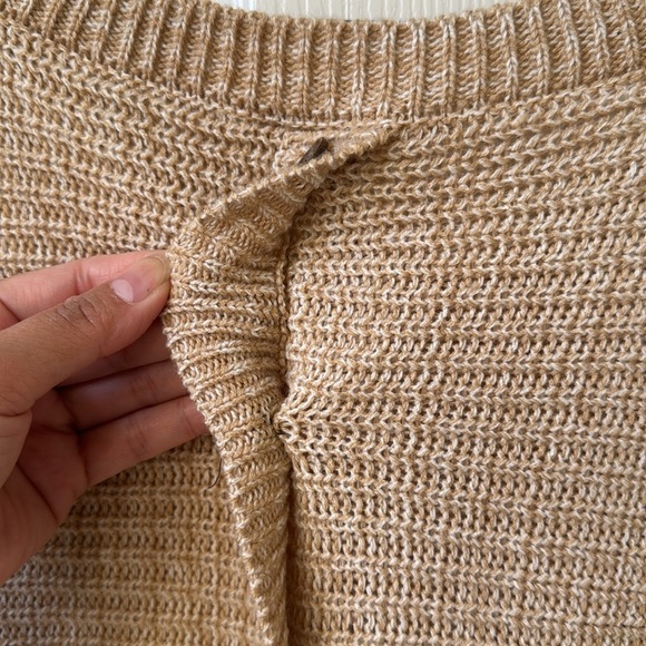 MISIA Oatmeal Neutral Knit Crewneck Sweater XL Petite - Picture 7 of 12